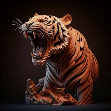 3D model Fierce tiger famous animal (STL)